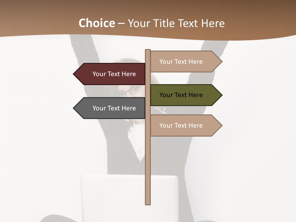 Adult Lotus Businesswoman PowerPoint Template