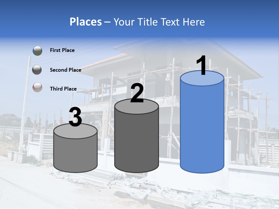 A House Under Construction With Scaffolding On It PowerPoint Template