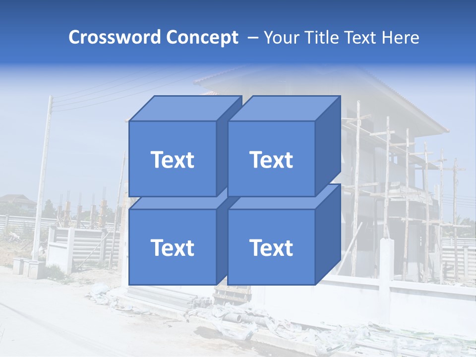 A House Under Construction With Scaffolding On It PowerPoint Template