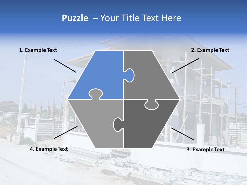 A House Under Construction With Scaffolding On It PowerPoint Template