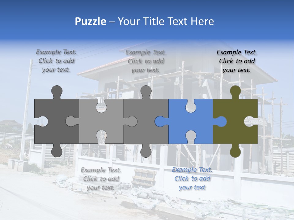 A House Under Construction With Scaffolding On It PowerPoint Template