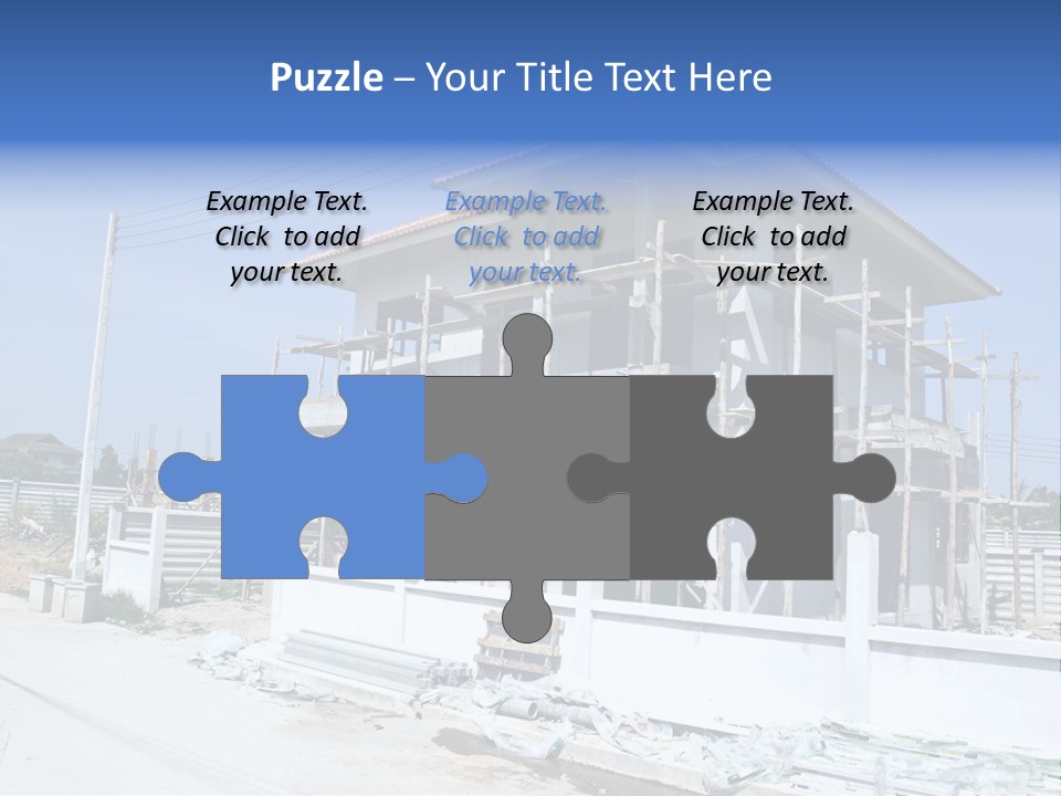 A House Under Construction With Scaffolding On It PowerPoint Template