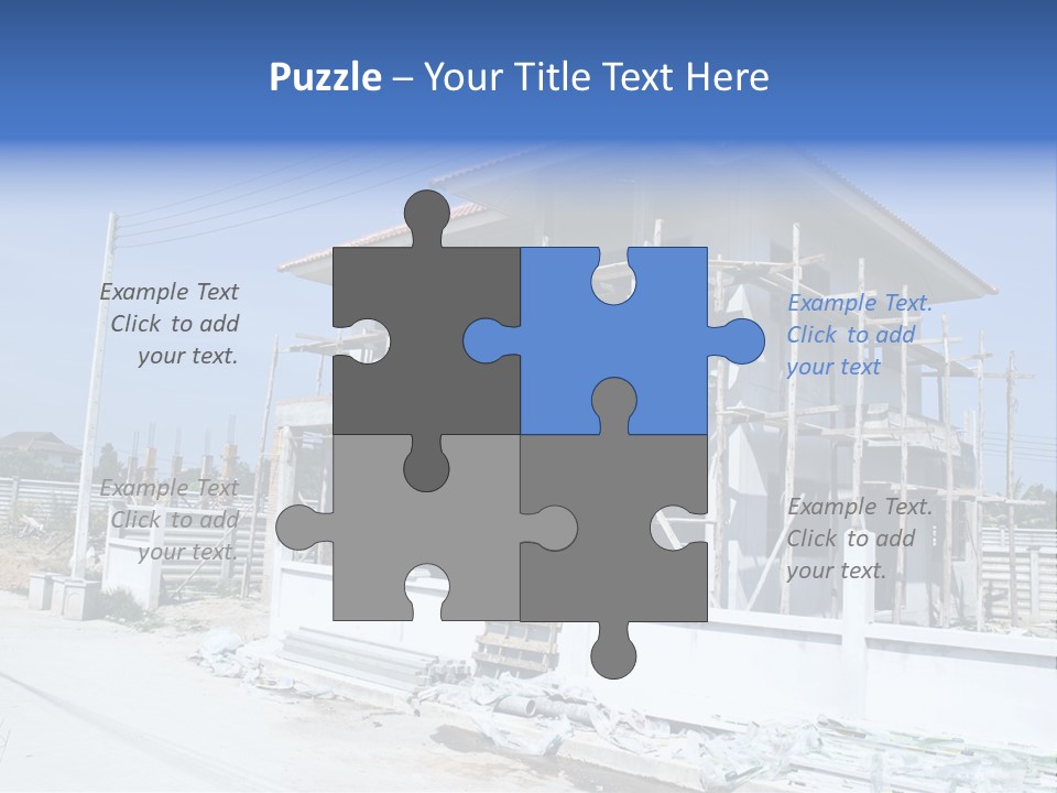 A House Under Construction With Scaffolding On It PowerPoint Template