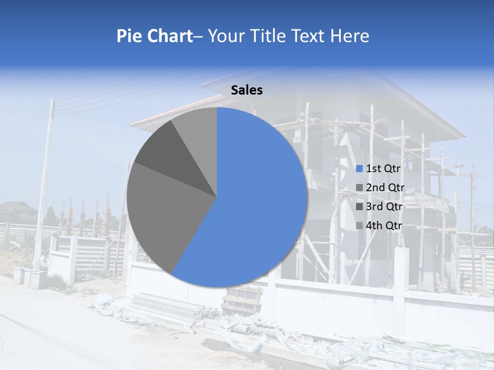 A House Under Construction With Scaffolding On It PowerPoint Template