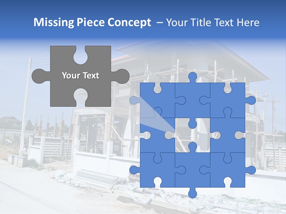 A House Under Construction With Scaffolding On It PowerPoint Template