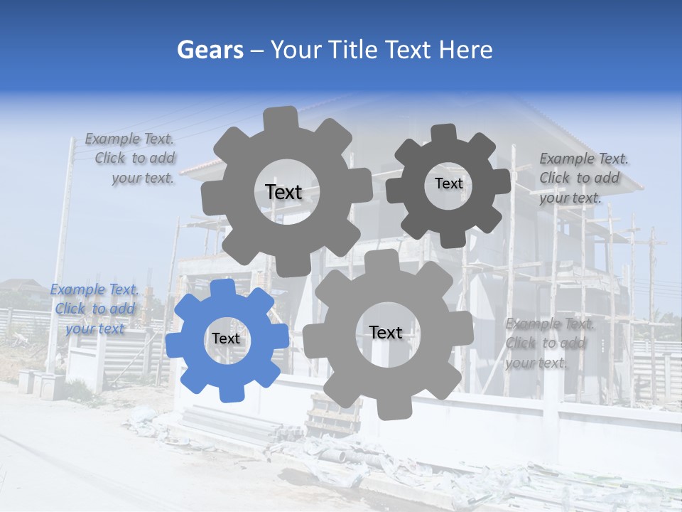 A House Under Construction With Scaffolding On It PowerPoint Template