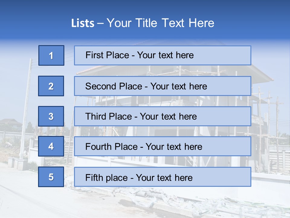 A House Under Construction With Scaffolding On It PowerPoint Template