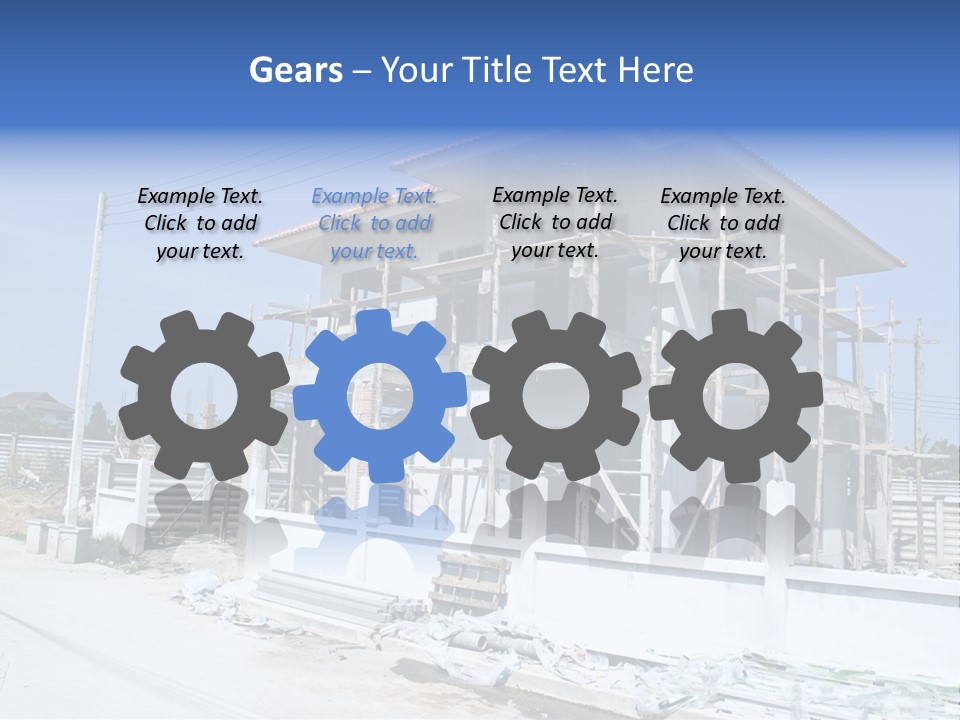 A House Under Construction With Scaffolding On It PowerPoint Template