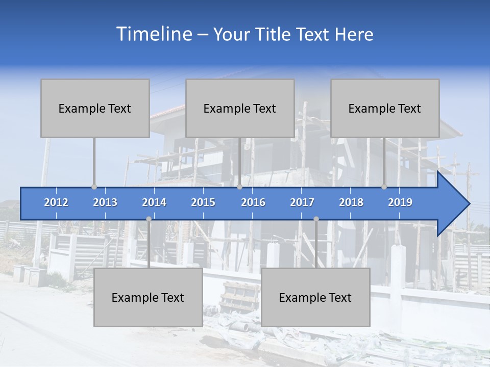 A House Under Construction With Scaffolding On It PowerPoint Template