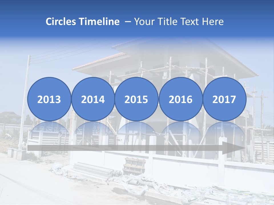 A House Under Construction With Scaffolding On It PowerPoint Template