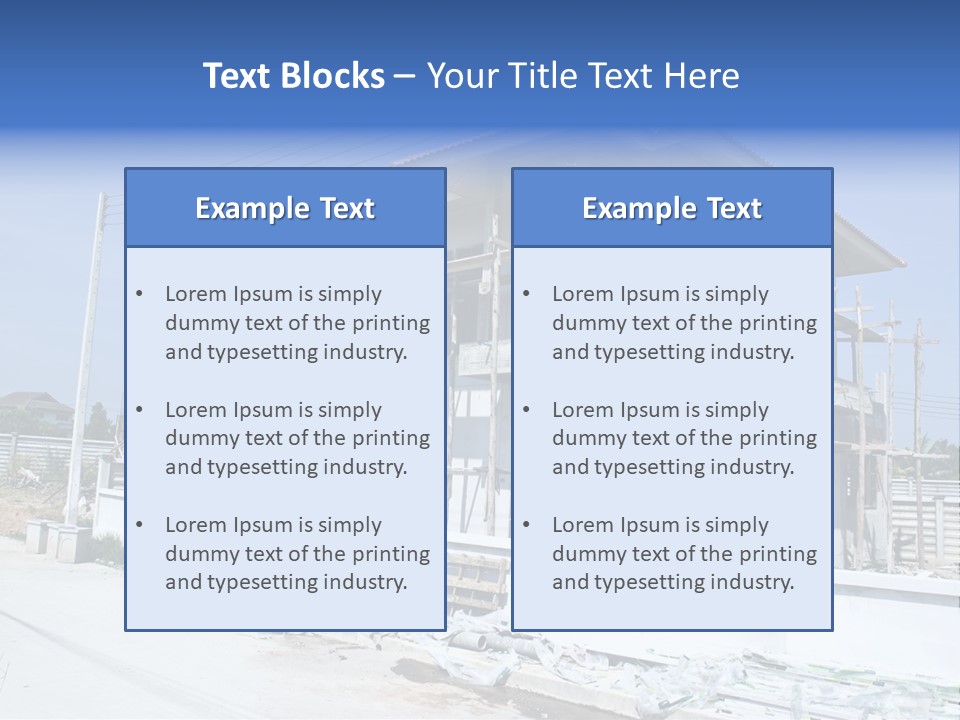 A House Under Construction With Scaffolding On It PowerPoint Template