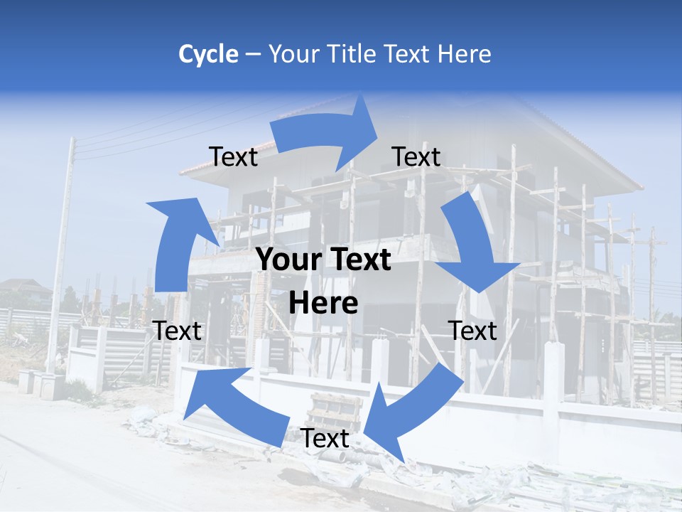 A House Under Construction With Scaffolding On It PowerPoint Template