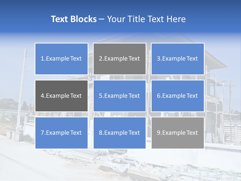 A House Under Construction With Scaffolding On It PowerPoint Template