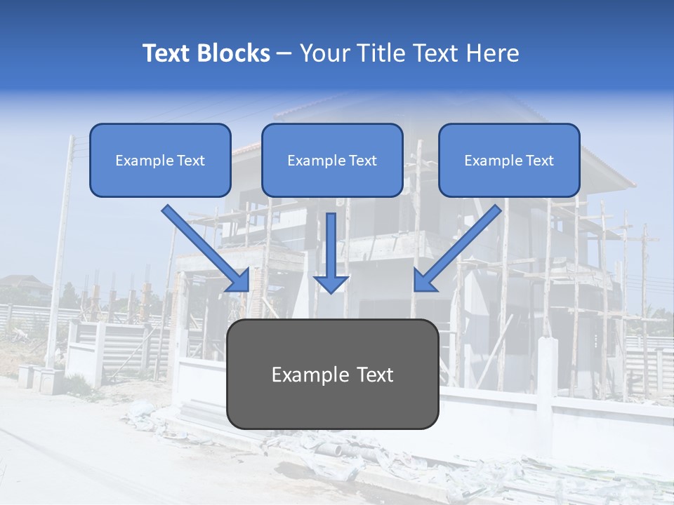 A House Under Construction With Scaffolding On It PowerPoint Template