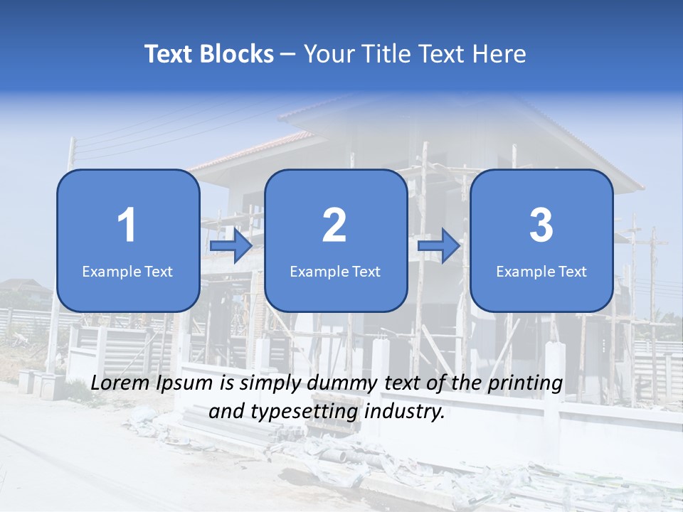A House Under Construction With Scaffolding On It PowerPoint Template