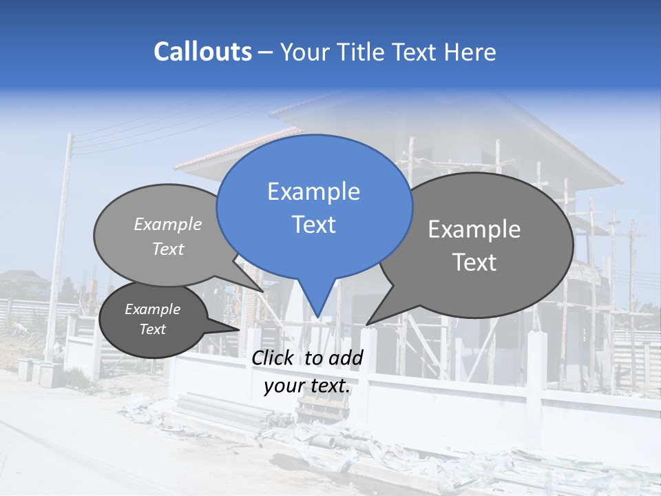 A House Under Construction With Scaffolding On It PowerPoint Template