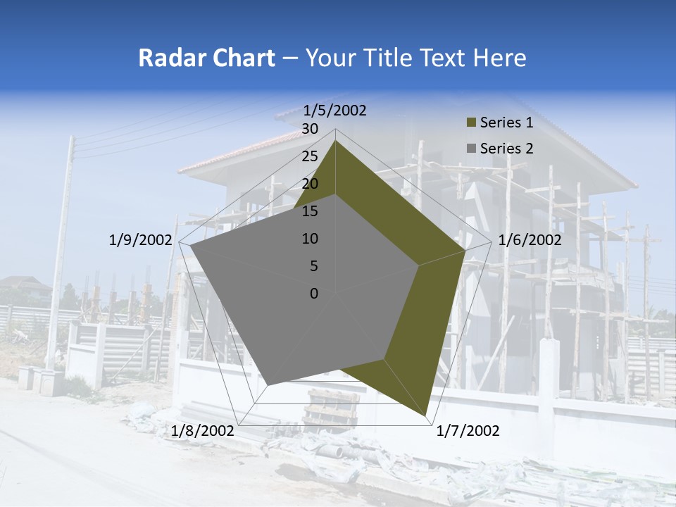 A House Under Construction With Scaffolding On It PowerPoint Template