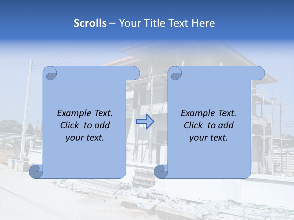 A House Under Construction With Scaffolding On It PowerPoint Template