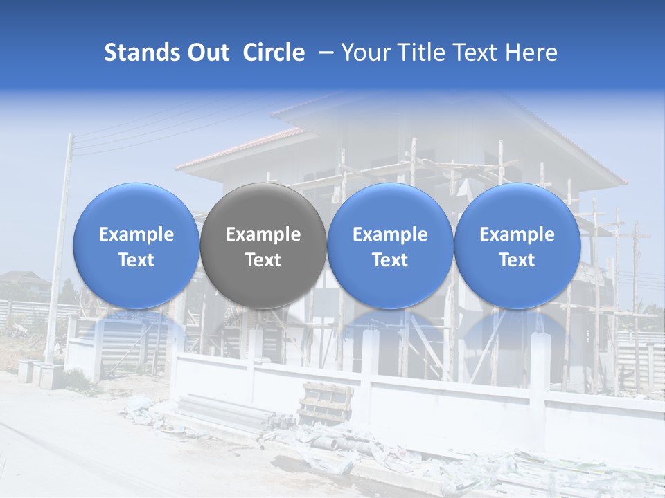 A House Under Construction With Scaffolding On It PowerPoint Template