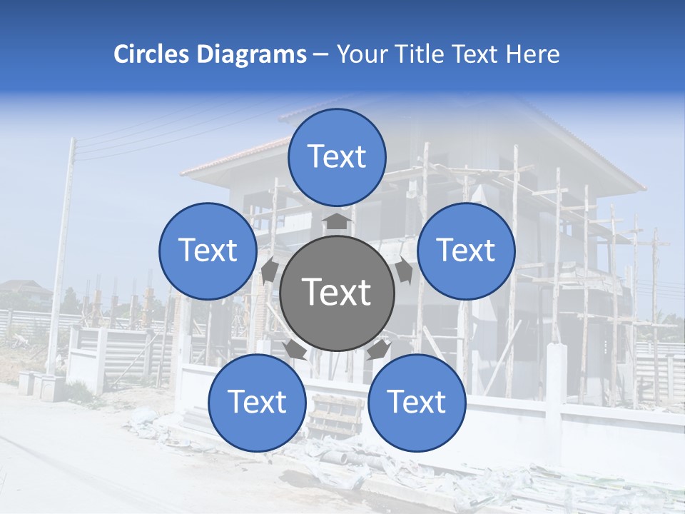 A House Under Construction With Scaffolding On It PowerPoint Template