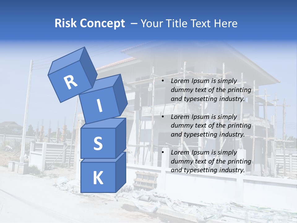 A House Under Construction With Scaffolding On It PowerPoint Template