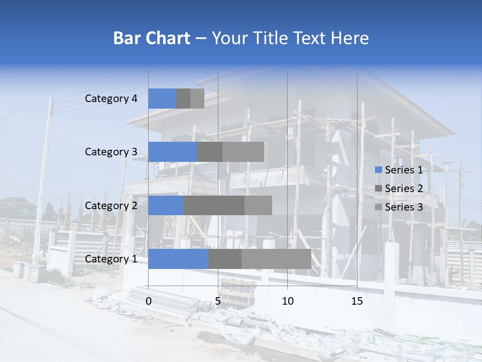 A House Under Construction With Scaffolding On It PowerPoint Template