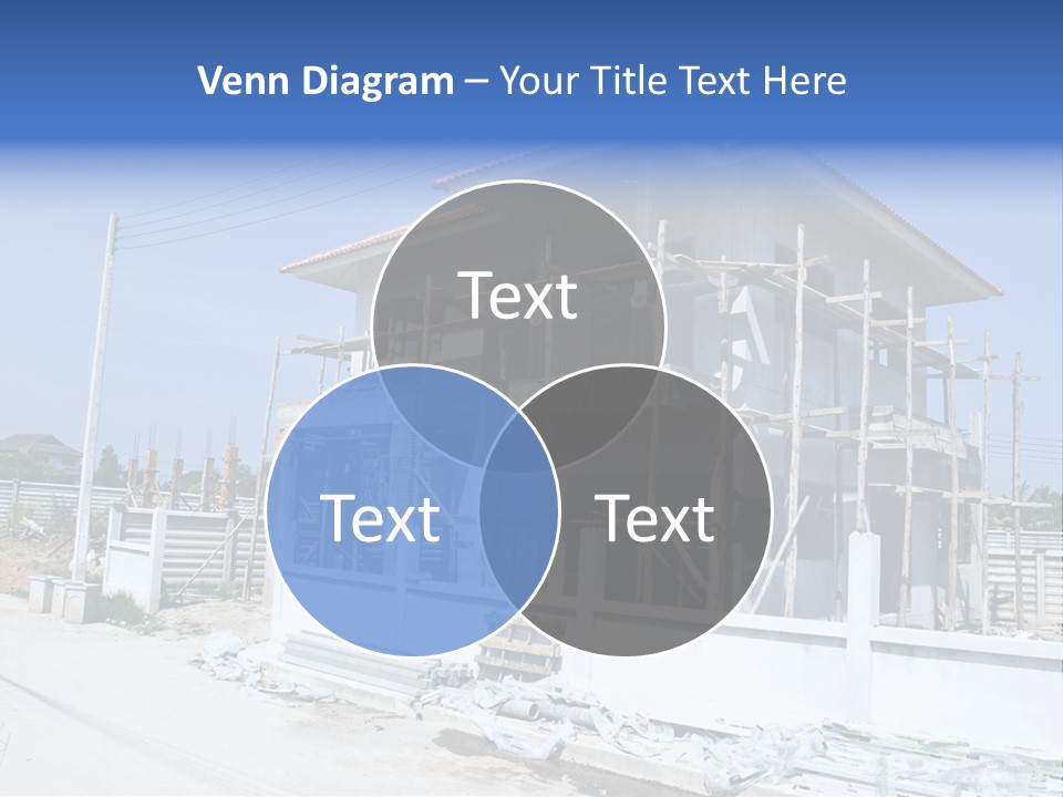 A House Under Construction With Scaffolding On It PowerPoint Template