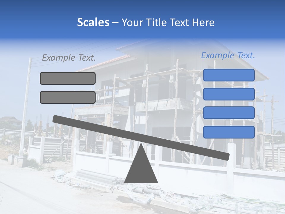 A House Under Construction With Scaffolding On It PowerPoint Template