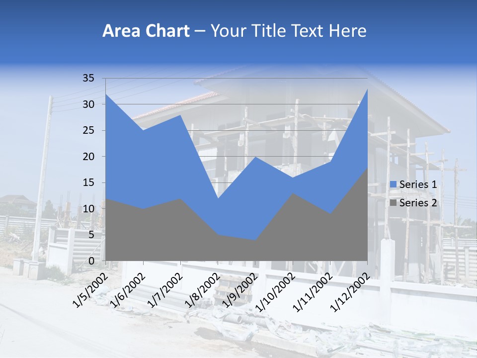 A House Under Construction With Scaffolding On It PowerPoint Template