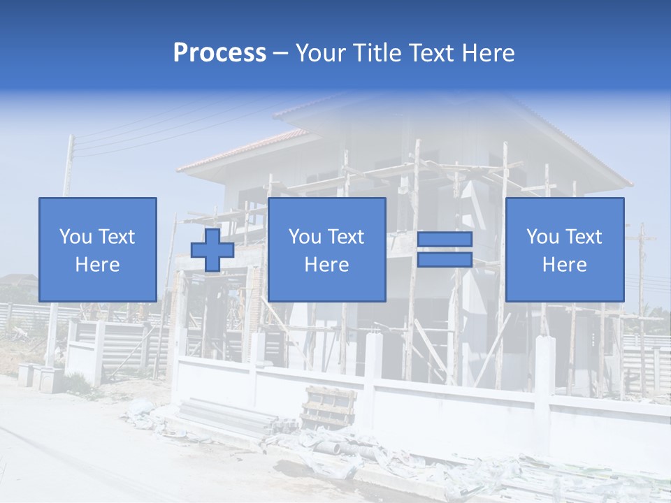 A House Under Construction With Scaffolding On It PowerPoint Template