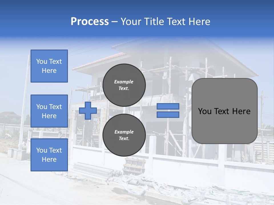 A House Under Construction With Scaffolding On It PowerPoint Template
