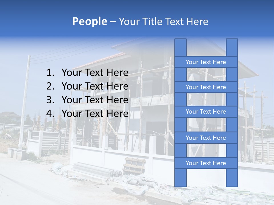 A House Under Construction With Scaffolding On It PowerPoint Template