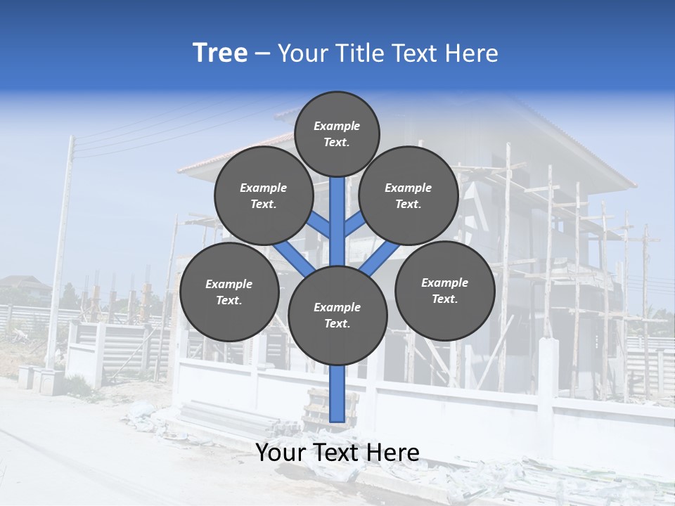 A House Under Construction With Scaffolding On It PowerPoint Template
