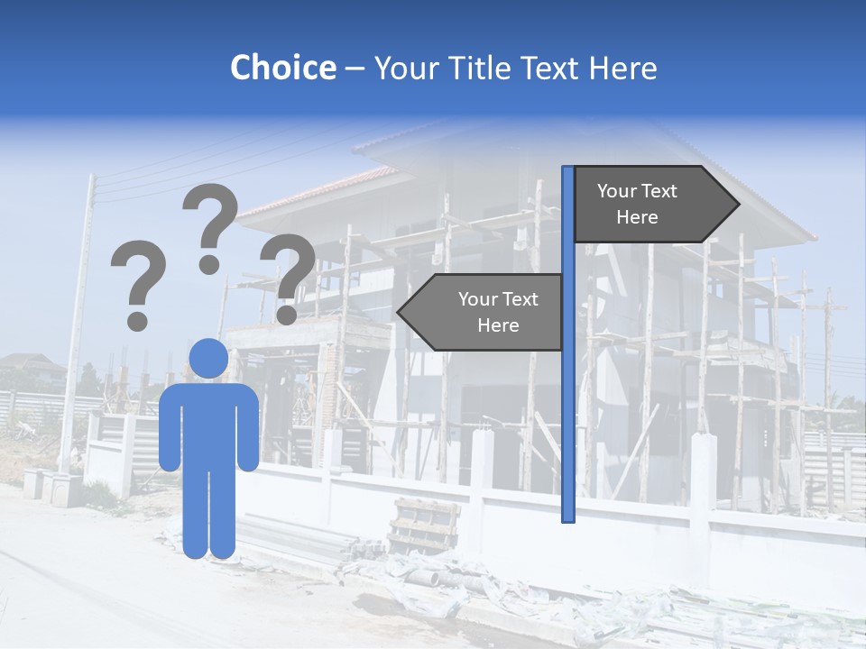 A House Under Construction With Scaffolding On It PowerPoint Template