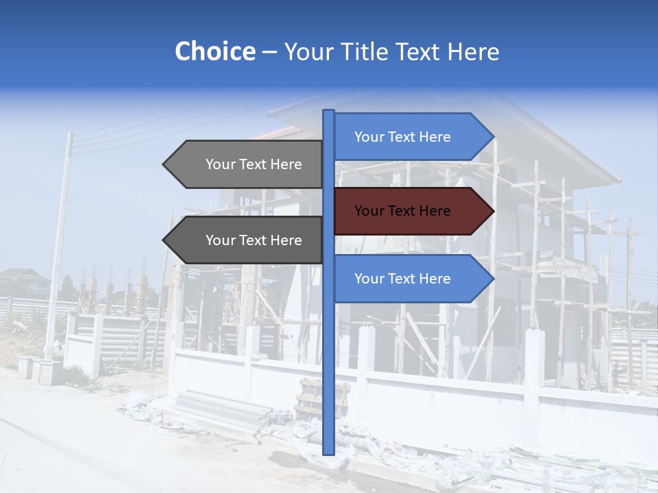 A House Under Construction With Scaffolding On It PowerPoint Template