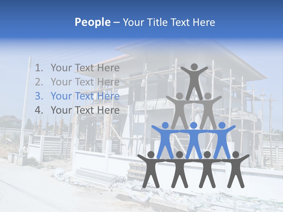 A House Under Construction With Scaffolding On It PowerPoint Template