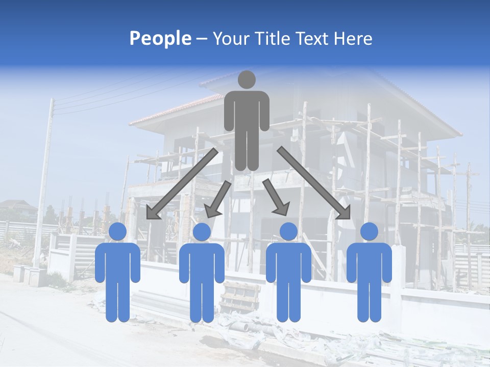 A House Under Construction With Scaffolding On It PowerPoint Template