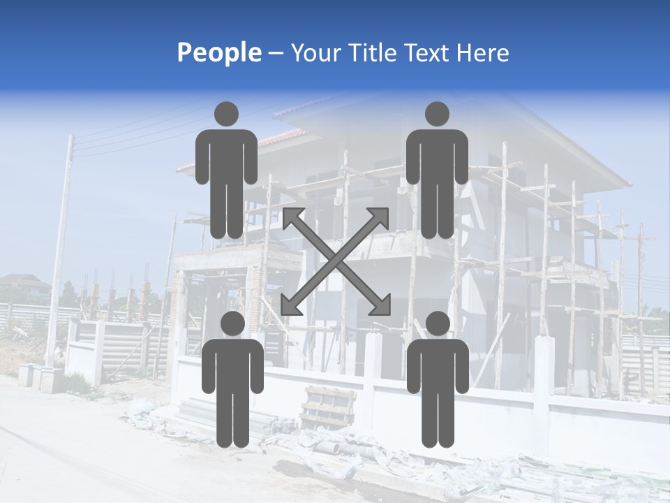 A House Under Construction With Scaffolding On It PowerPoint Template