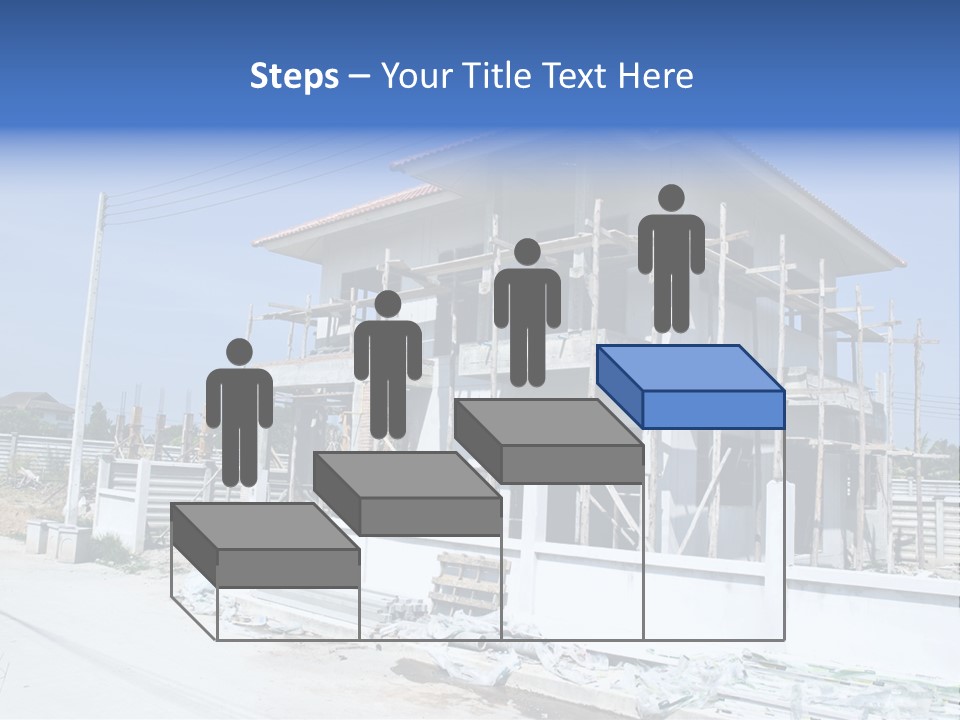 A House Under Construction With Scaffolding On It PowerPoint Template