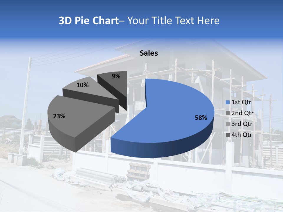 A House Under Construction With Scaffolding On It PowerPoint Template