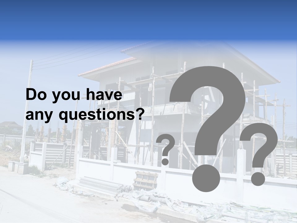 A House Under Construction With Scaffolding On It PowerPoint Template