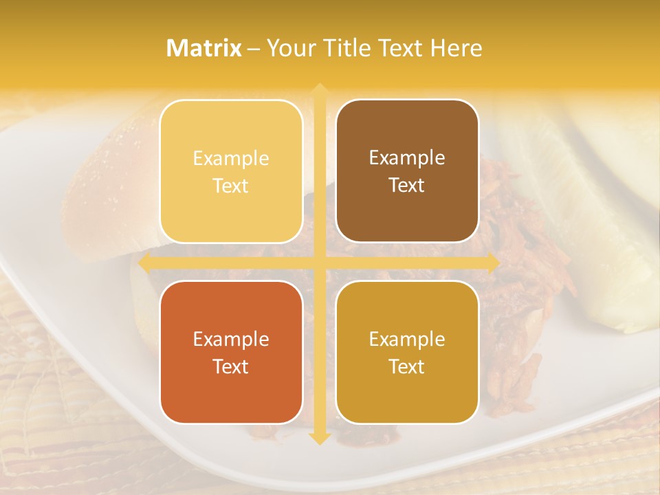 A Pulled Pork Sandwich With Pickles On A Plate PowerPoint Template