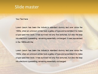 A Pulled Pork Sandwich With Pickles On A Plate PowerPoint Template