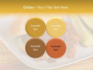 A Pulled Pork Sandwich With Pickles On A Plate PowerPoint Template