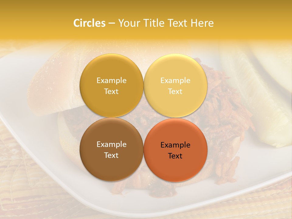 A Pulled Pork Sandwich With Pickles On A Plate PowerPoint Template