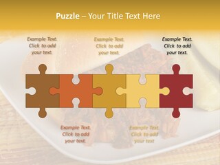 A Pulled Pork Sandwich With Pickles On A Plate PowerPoint Template