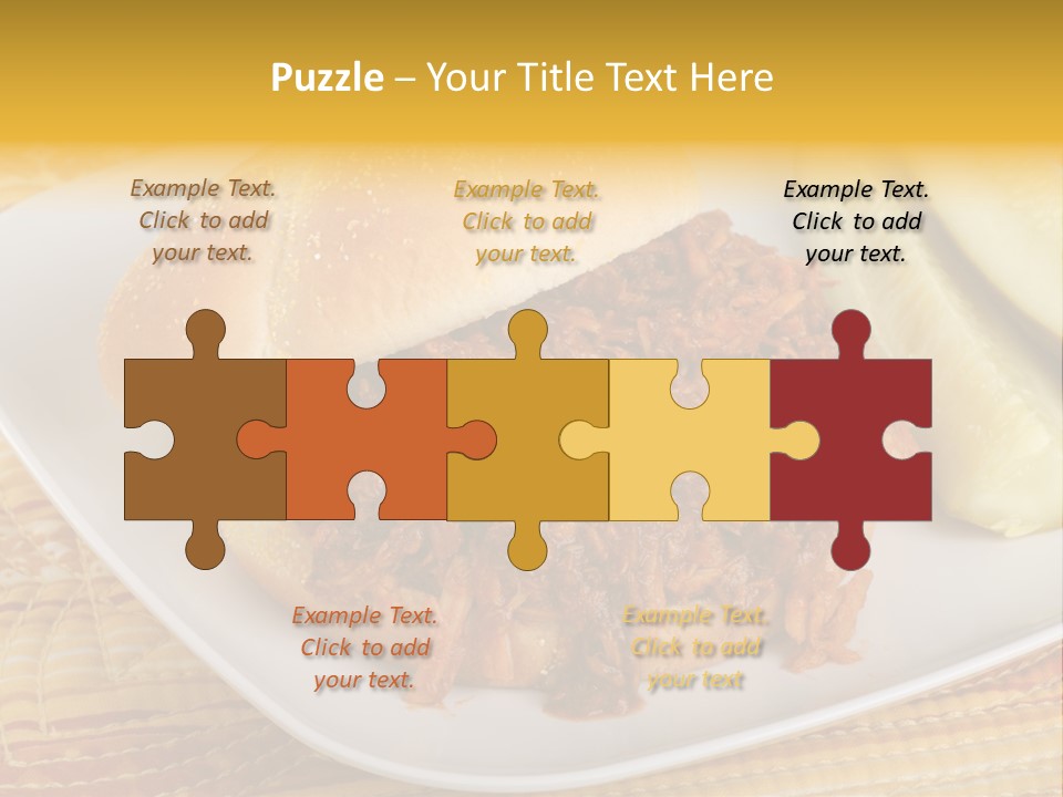 A Pulled Pork Sandwich With Pickles On A Plate PowerPoint Template