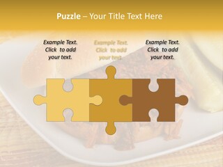 A Pulled Pork Sandwich With Pickles On A Plate PowerPoint Template