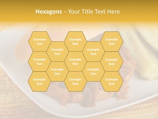 A Pulled Pork Sandwich With Pickles On A Plate PowerPoint Template