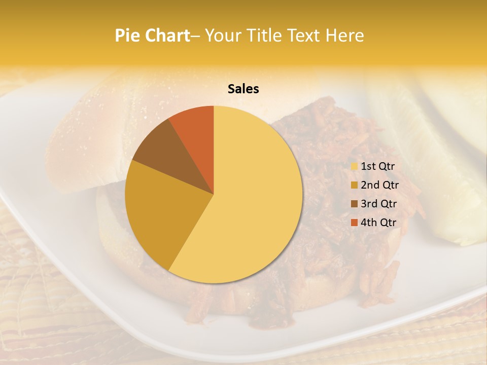 A Pulled Pork Sandwich With Pickles On A Plate PowerPoint Template
